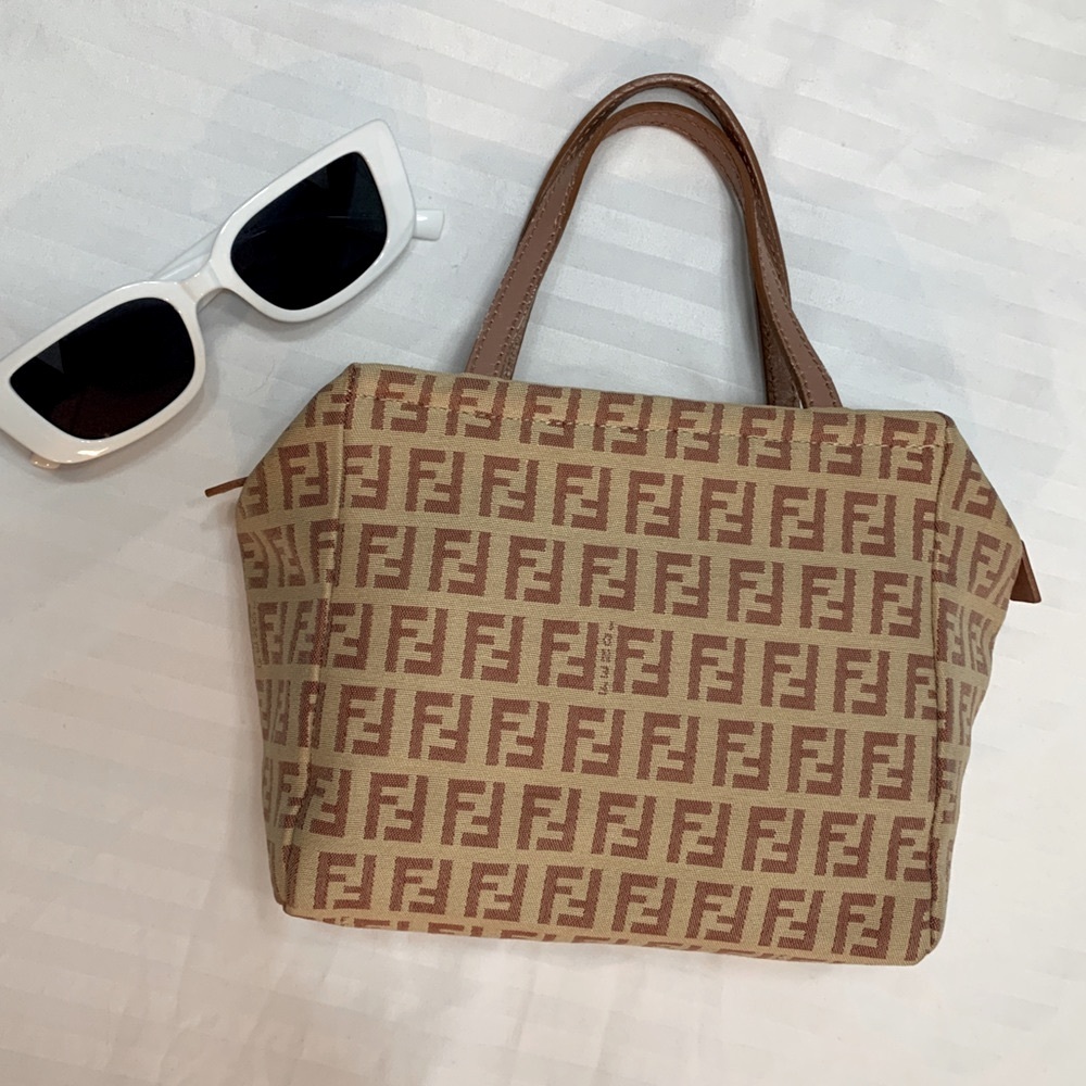 Authentic Fendi Zucchino Mini Hand Bag